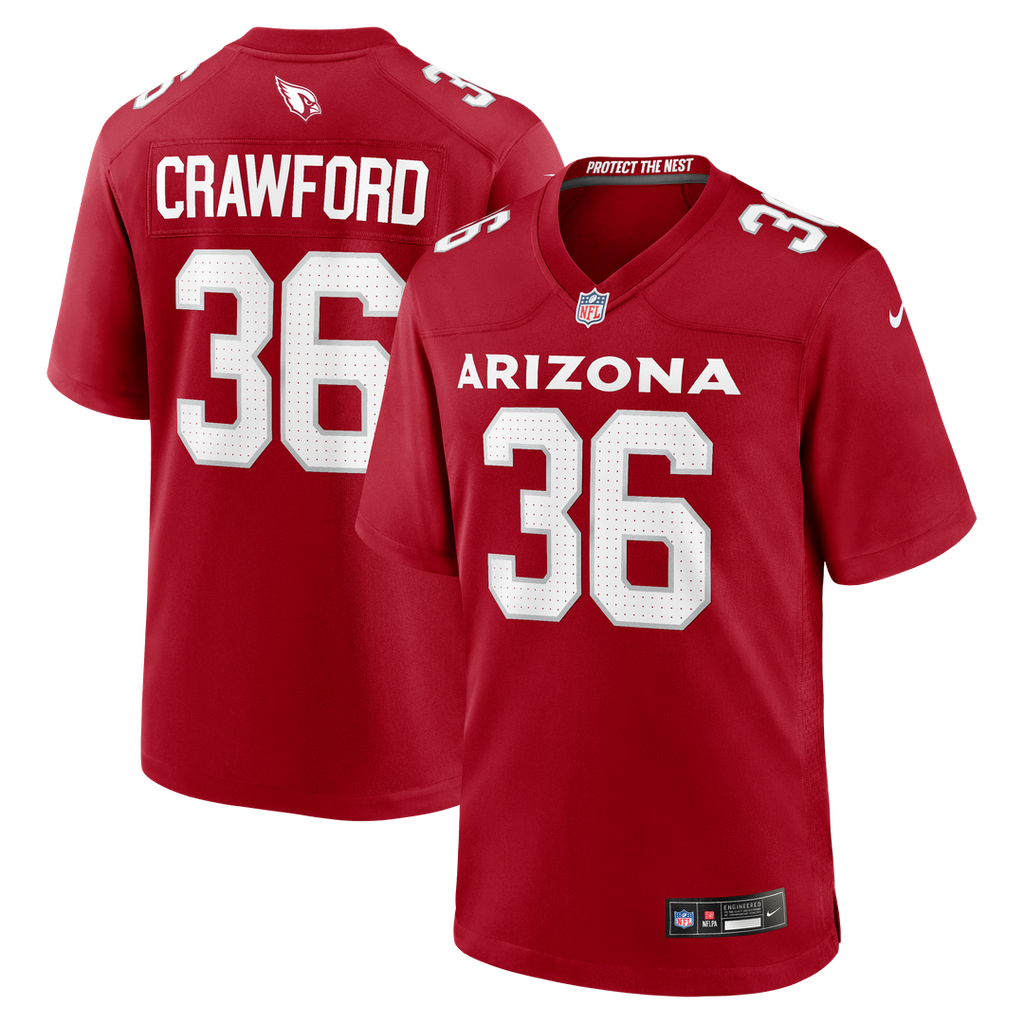Arizona Cardinals Kitan Crawford Nike Team Game Jersey - Cardinal