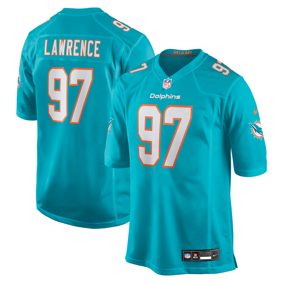 Miami Dolphins Rashard Lawrence Nike Team Game Jersey - Aqua