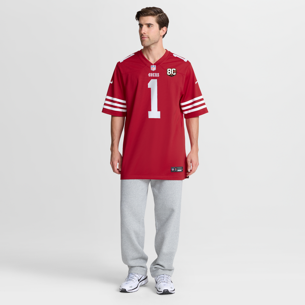 San Francisco 49ers Ricky Pearsall Nike 80th Anniversary Game Jersey - Scarlet