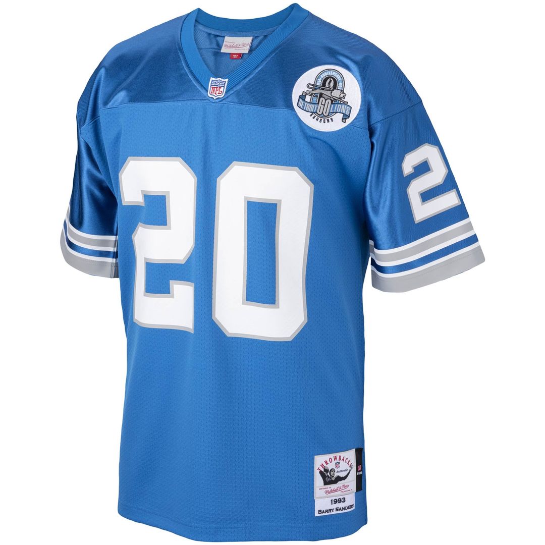 Detroit Lions 1993 Barry Sanders Mitchell & Ness Authentic Throwback Retired Player Jersey - Blue