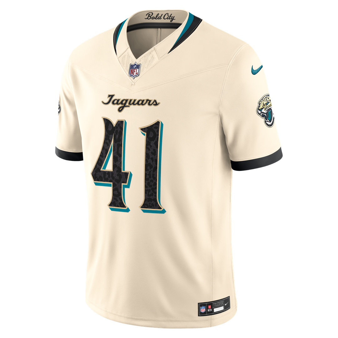 Jacksonville Jaguars Josh Hines-Allen Nike 2026 Rivalries Collection Stitched Limited Jersey - Natural