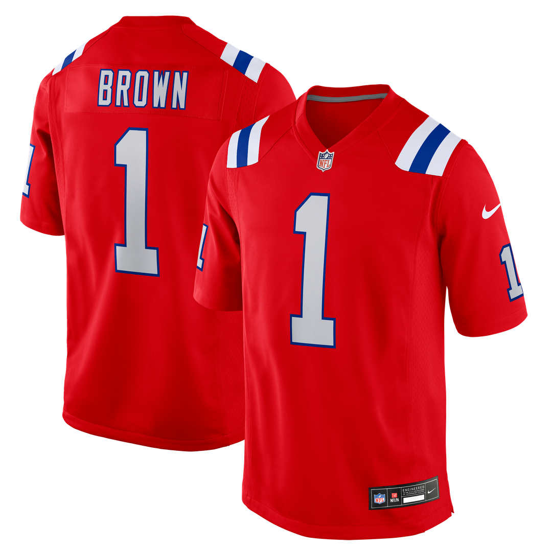 New England Patriots A.J. Brown Nike Game Jersey - Red