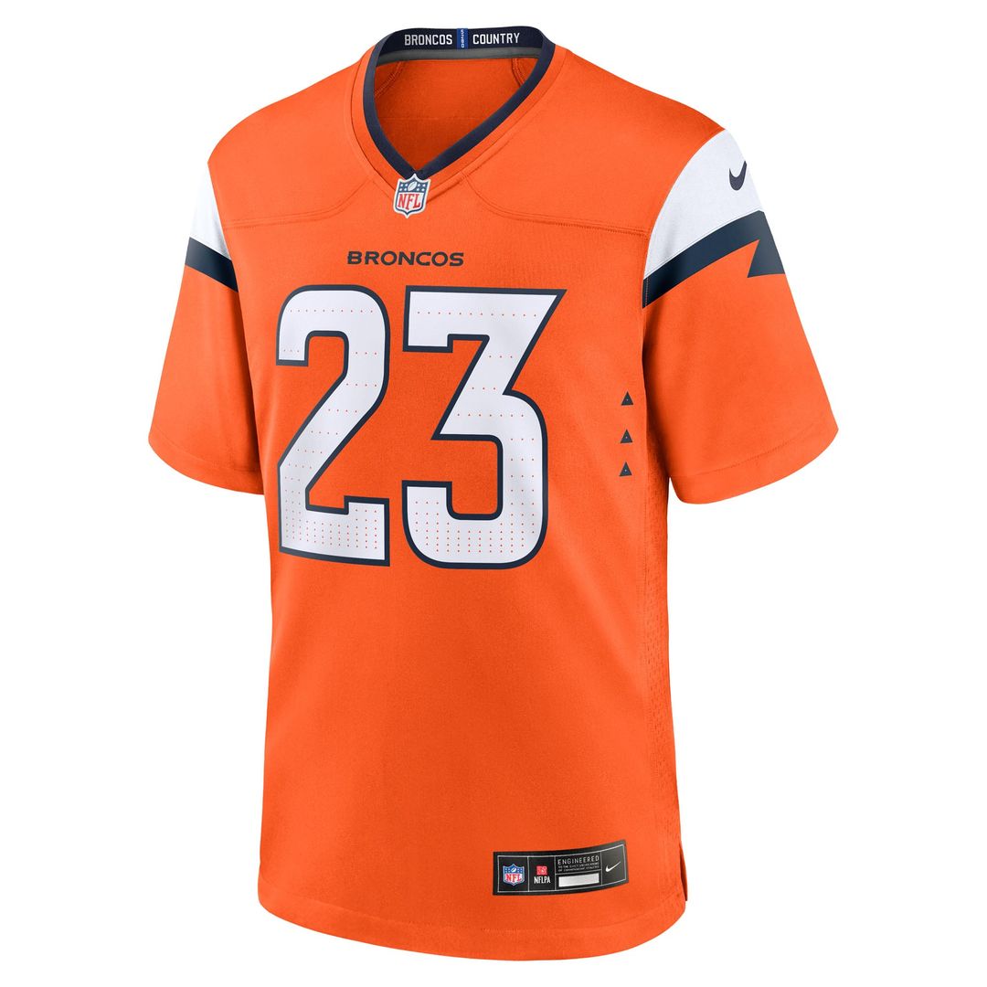Denver Broncos Jahdae Barron Nike Game Player Jersey - Orange