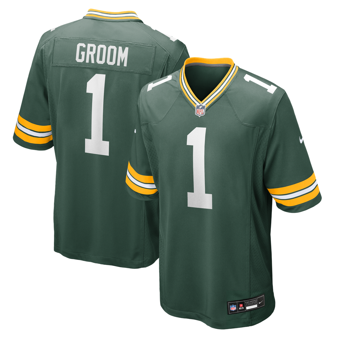Green Bay Packers Number 1 Groom Nike Game Jersey - Green