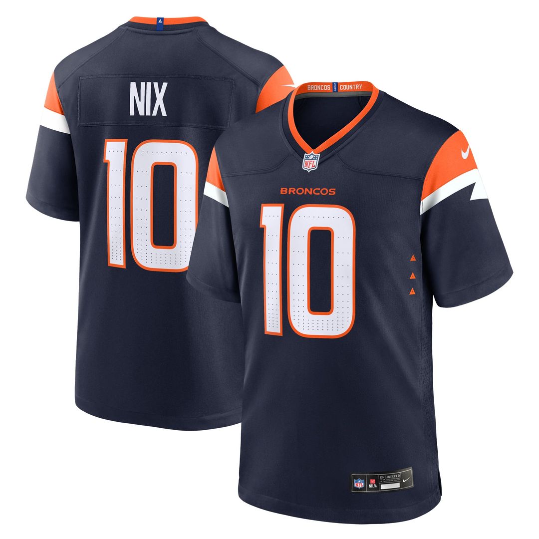 Denver Broncos Bo Nix Nike Player Game Jersey - Orange