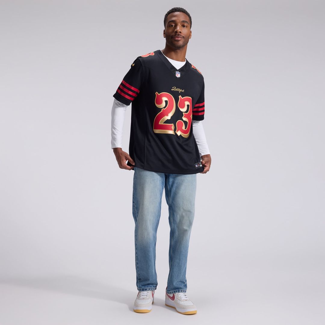 San Francisco 49ers Christian McCaffrey Nike Rivalries Collection Stitched Limited Jersey - Black