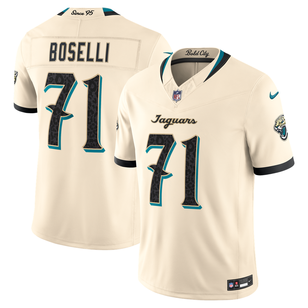Jacksonville Jaguars Tony Boselli Nike 2026 Rivalries Collection Stitched Limited Jersey - Natural