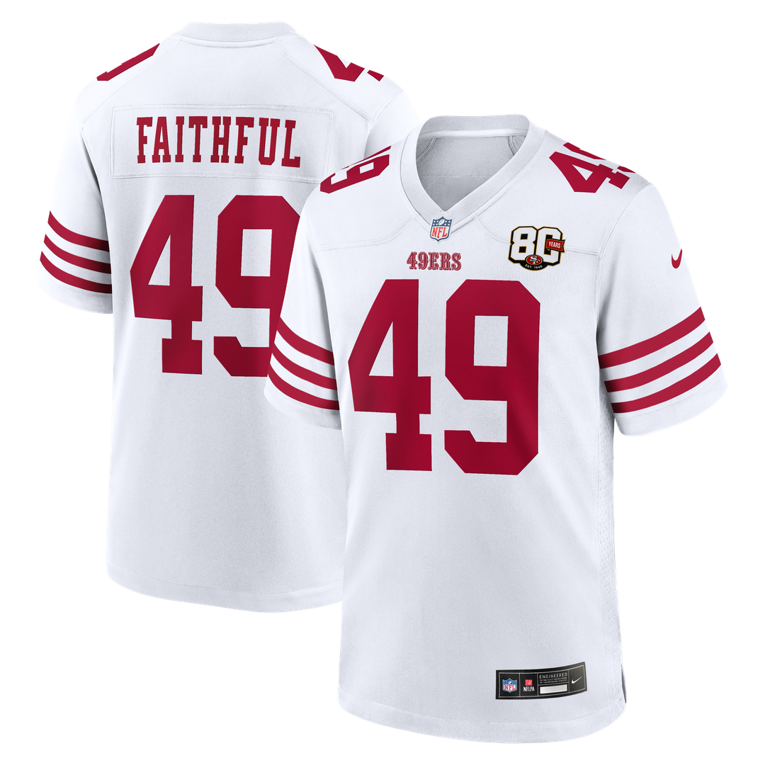 San Francisco 49ers The Faithful Nike 80th Anniversary Game Jersey - Scarlet