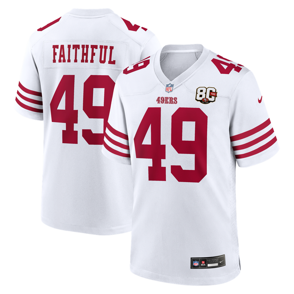 San Francisco 49ers The Faithful Nike 80th Anniversary Game Jersey - White