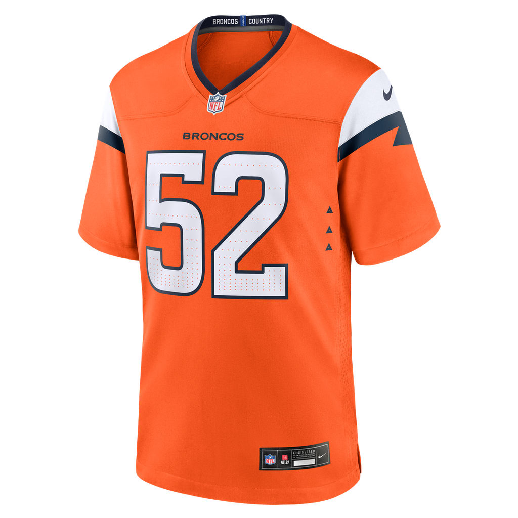 Denver Broncos Jonah Elliss Nike Team Game Jersey - Orange