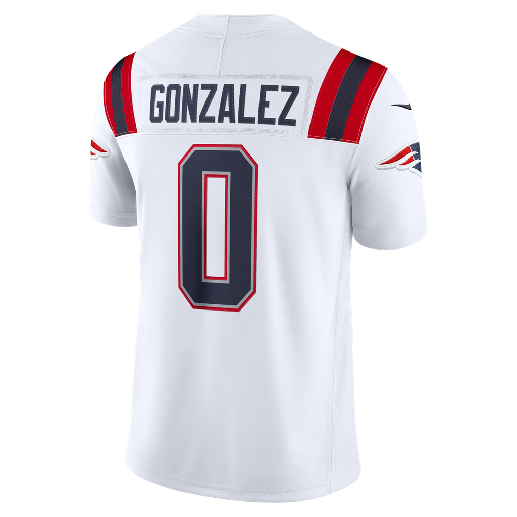New England Patriots Christian Gonzalez Nike Vapor F.U.S.E. Stitched Limited Jersey - White