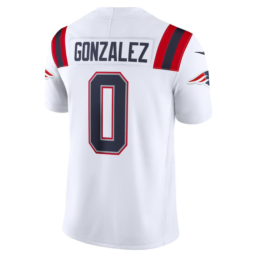 New England Patriots Christian Gonzalez Nike Vapor F.U.S.E. Stitched Limited Jersey - White