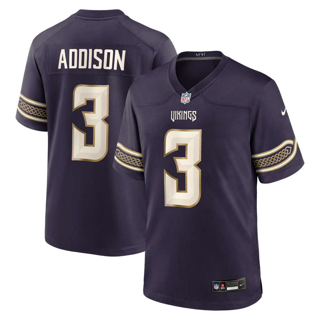 Minnesota Vikings Jordan Addison Nike 2026 Rivalries Collection Game Jersey - Purple