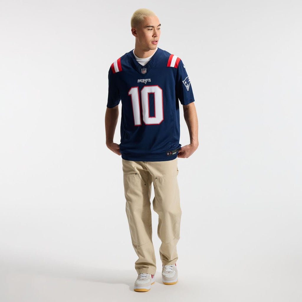 New England Patriots Drake Maye Nike Team Vapor F.U.S.E. Stitched Limited Jersey - Navy