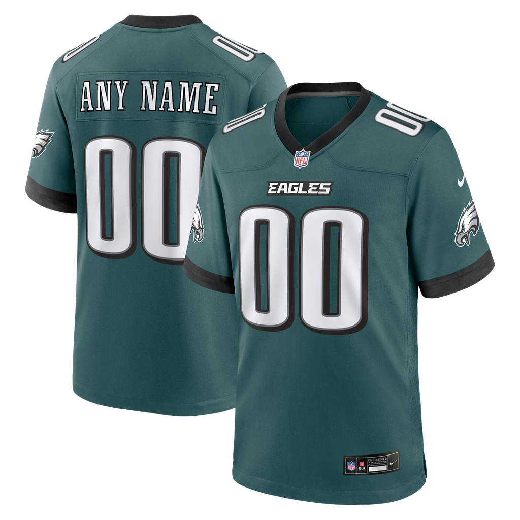 Philadelphia Eagles Nike Team Custom Game Jersey - Midnight Green