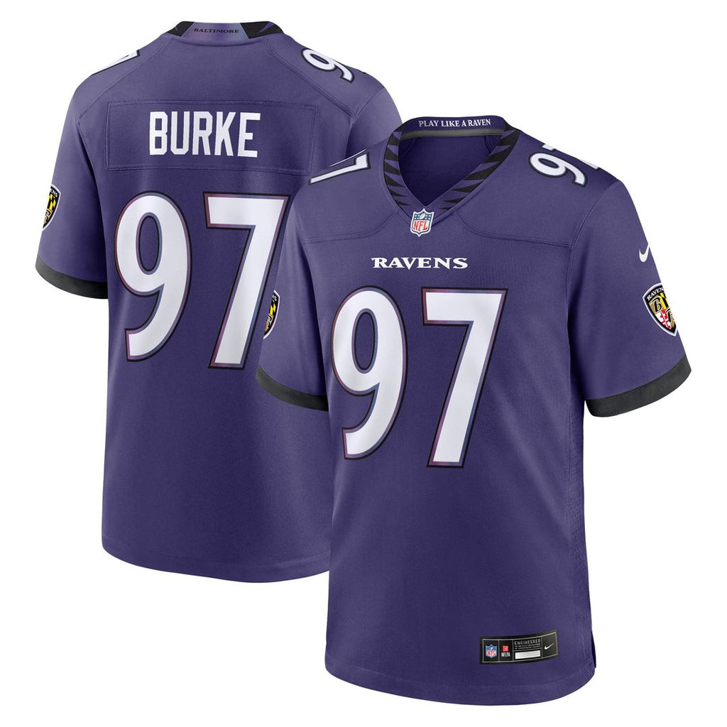 Baltimore Ravens Ethan Burke Nike Team Game Jersey - Purple