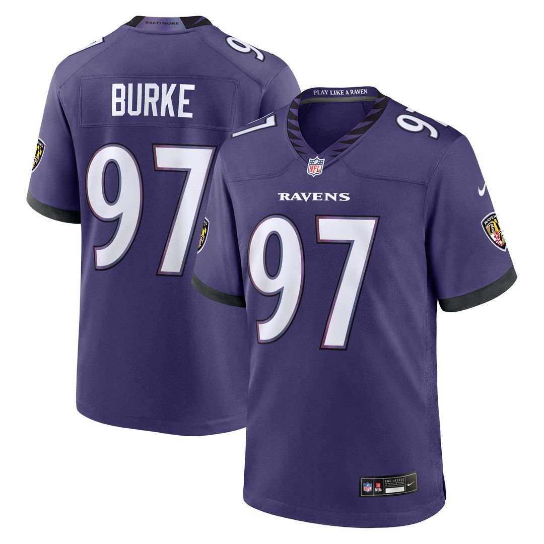 Baltimore Ravens Ethan Burke Nike Team Game Jersey - Purple