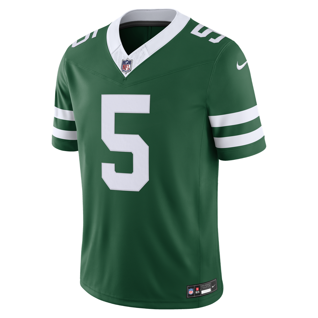 New York Jets Garrett Wilson Nike Team Vapor F.U.S.E. Stitched Limited Jersey - Legacy Green