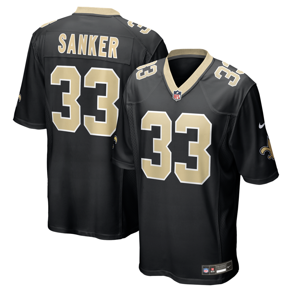 New Orleans Saints Jonas Sanker Nike Team Game Jersey - Black