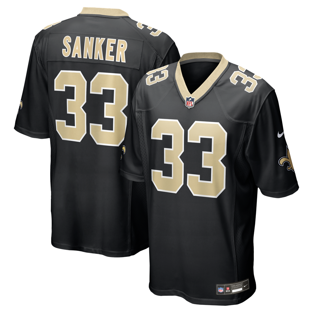 New Orleans Saints Jonas Sanker Nike Team Game Jersey - Black