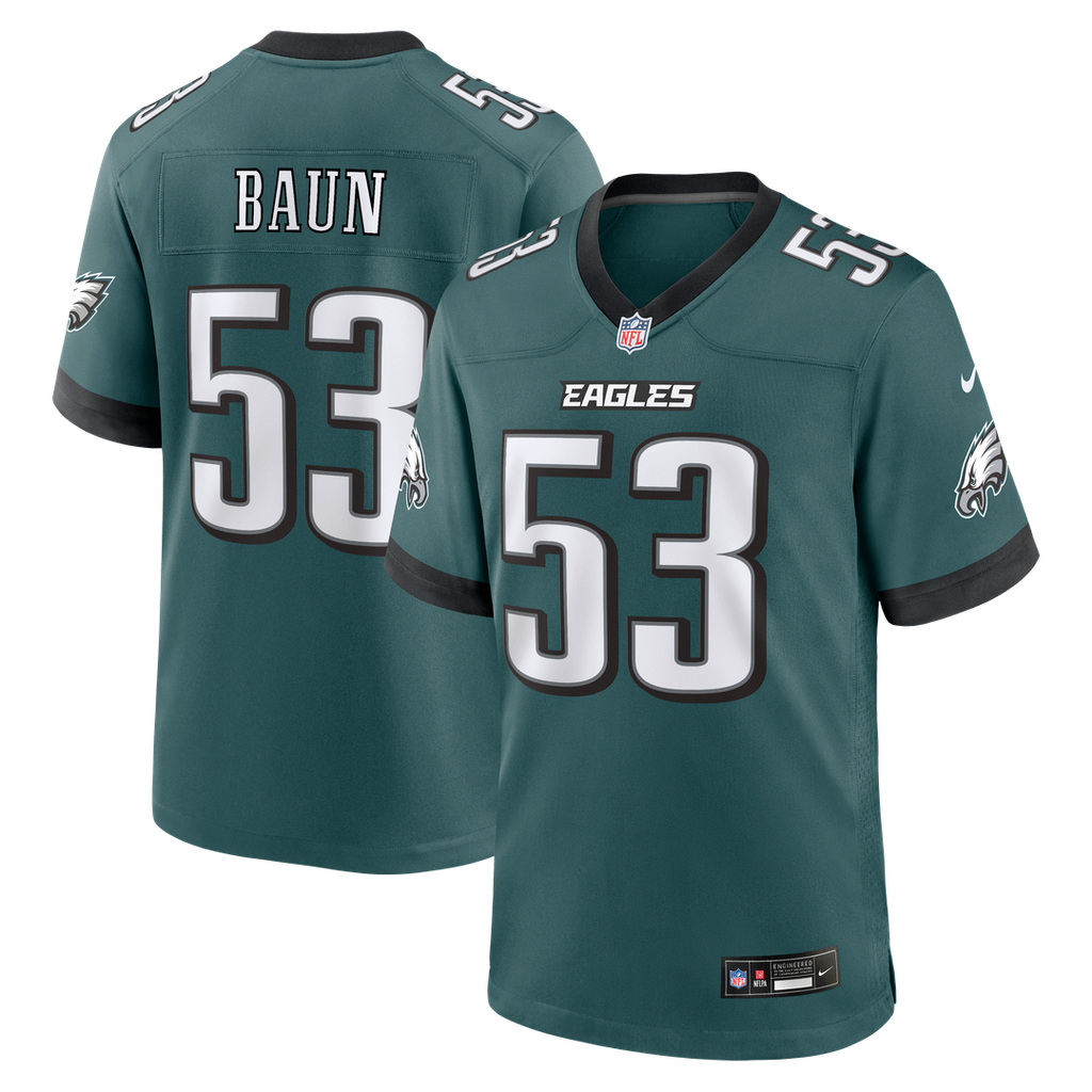 Philadelphia Eagles Zack Baun Nike Team Game Jersey - Midnight Green