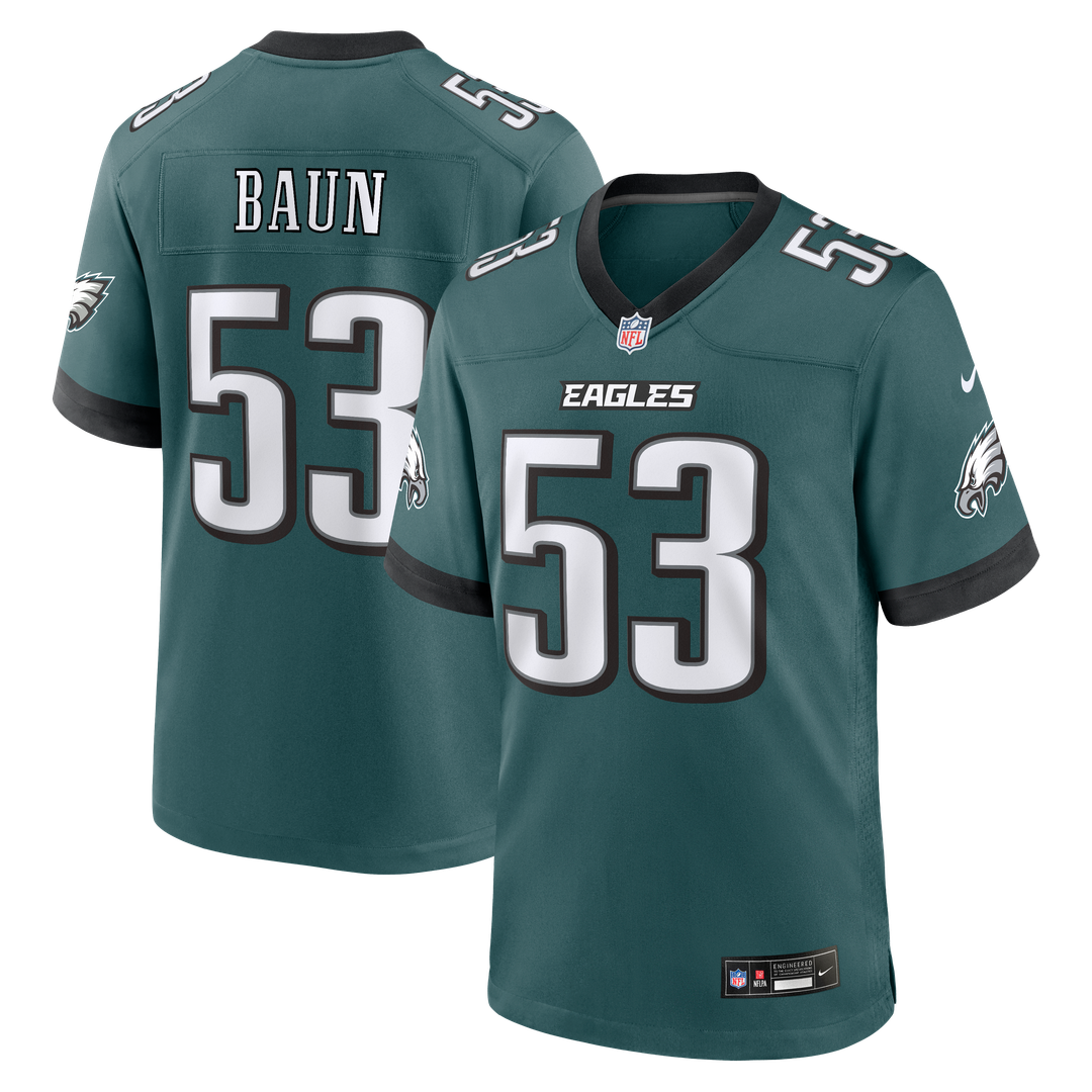 Philadelphia Eagles Zack Baun Nike Team Game Jersey - Midnight Green
