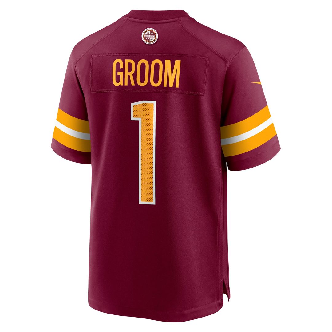 Washington Commanders Number 1 Groom Nike Game Jersey - Burgundy
