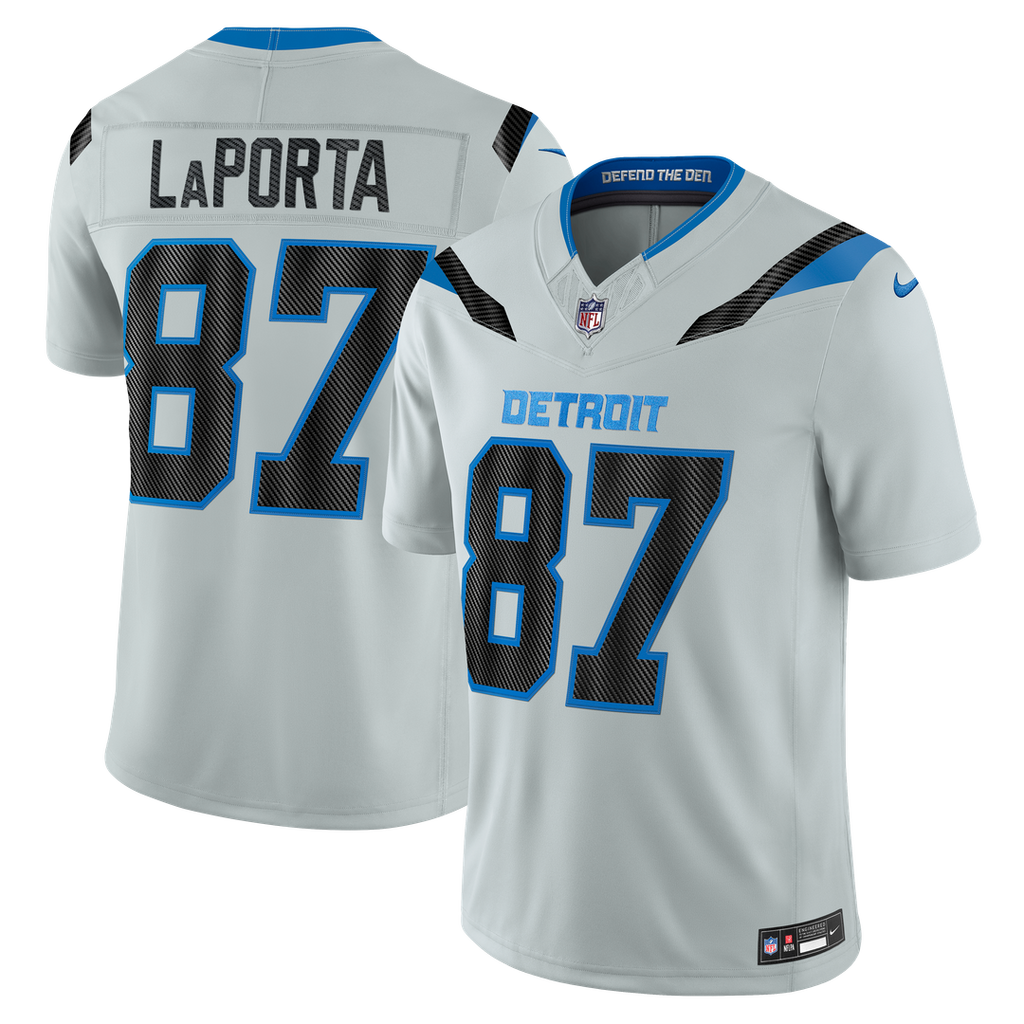 Detroit Lions Sam LaPorta Nike 2026 Rivalries Collection Stitched Limited Jersey - Silver