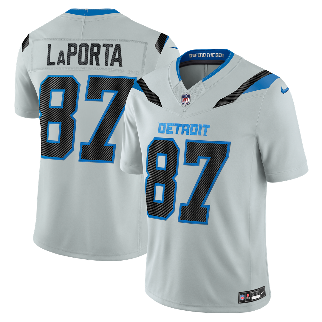 Detroit Lions Sam LaPorta Nike 2026 Rivalries Collection Stitched Limited Jersey - Silver