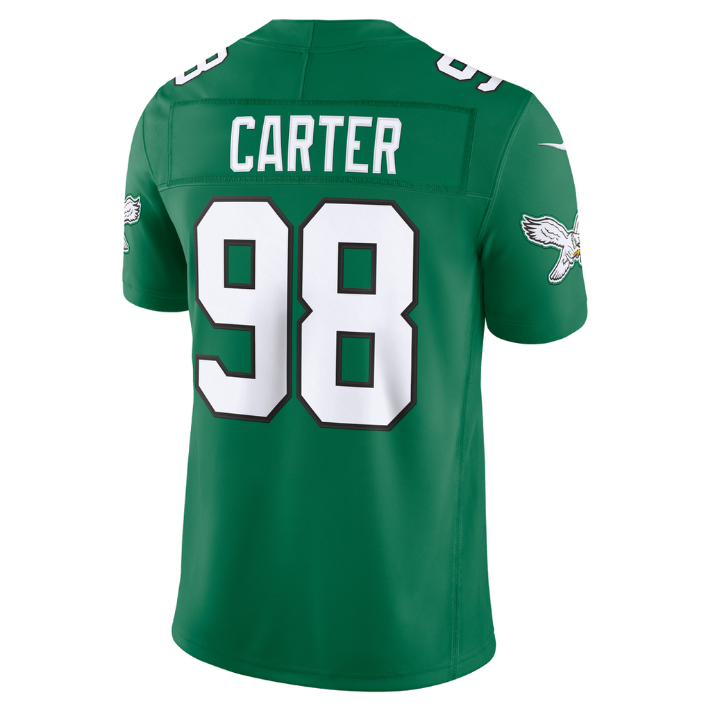 Philadelphia Eagles Jalen Carter Nike Alternate Vapor F.U.S.E. Stitched Limited Jersey - Kelly Green