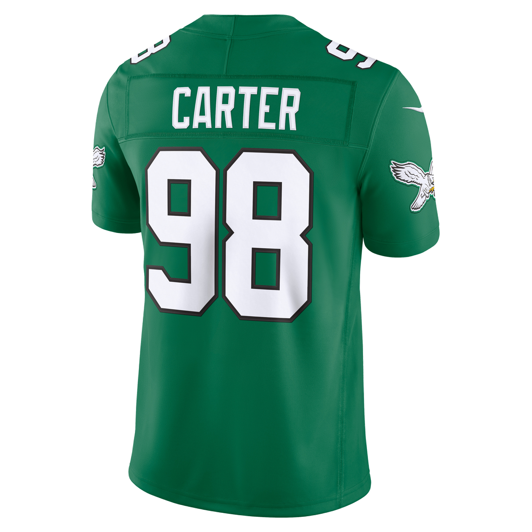 Philadelphia Eagles Jalen Carter Nike Alternate Vapor F.U.S.E. Stitched Limited Jersey - Kelly Green