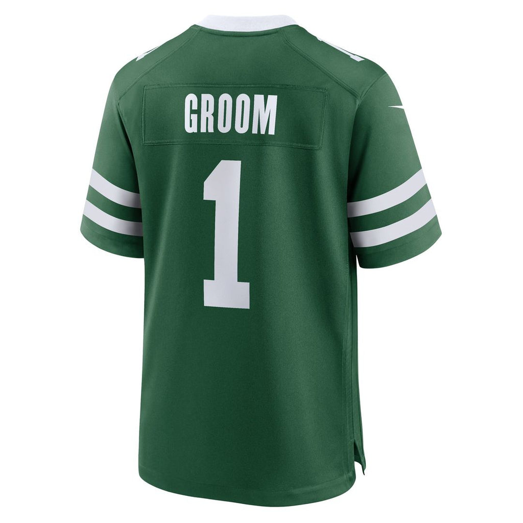 New York Jets Number 1 Groom Nike Game Jersey - Legacy Green