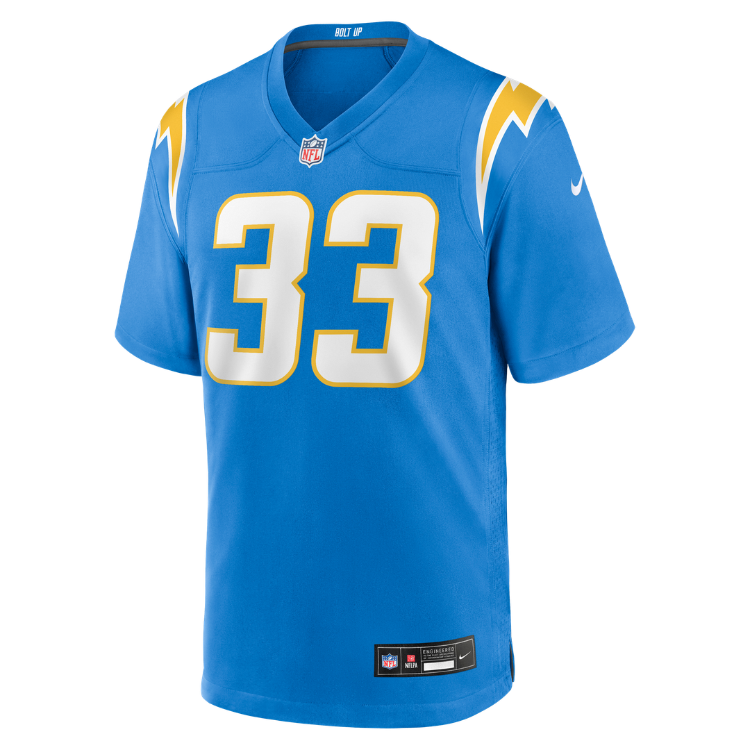 Los Angeles Chargers Deane Leonard Nike Game Player Jersey - Powder Blue
