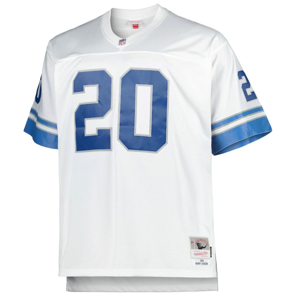 Detroit Lions Barry Sanders Mitchell & Ness Big & Tall 1996 Retired Player Replica Jersey - White