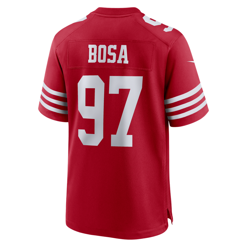 San Francisco 49ers Nick Bosa Nike 80th Anniversary Game Jersey - Scarlet