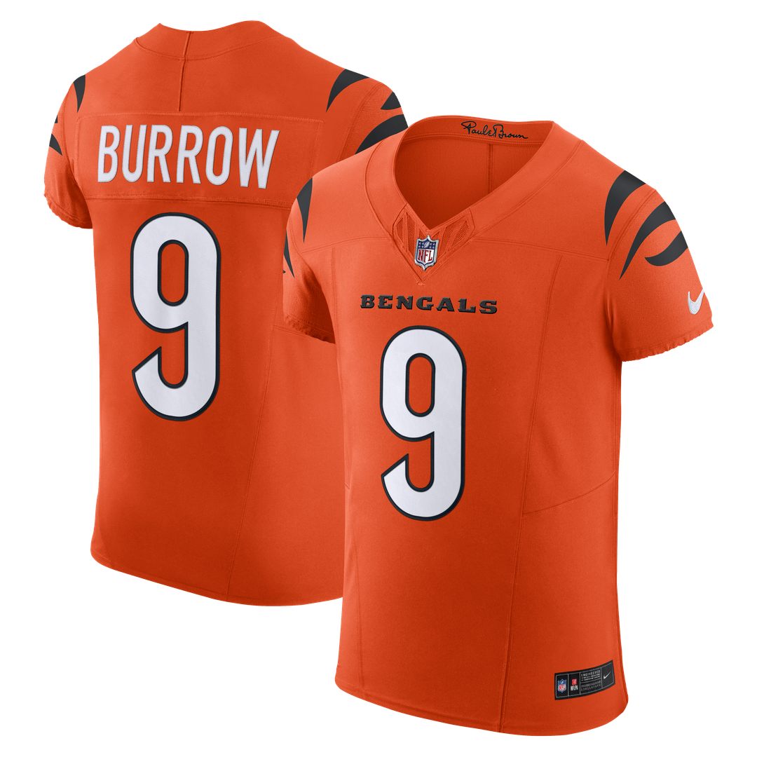 Cincinnati Bengals Joe Burrow Nike Team Vapor F.U.S.E. Elite Jersey - Orange