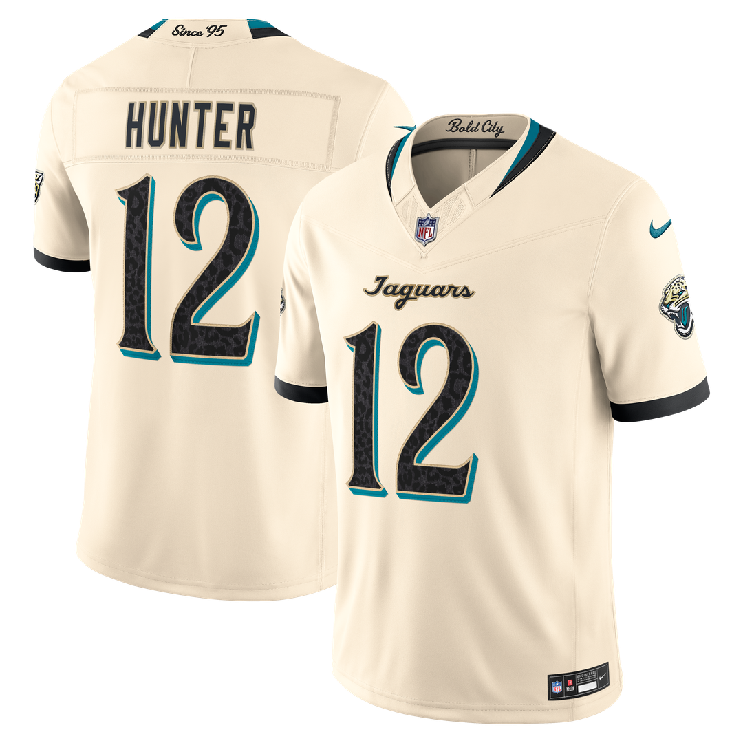 Jacksonville Jaguars Travis Hunter Nike 2026 Rivalries Collection Stitched Limited Jersey - Natural