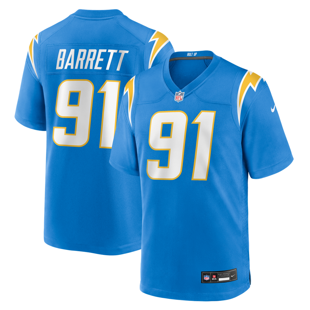 Los Angeles Chargers Nick Barrett Nike Team Game Jersey - Powder Blue