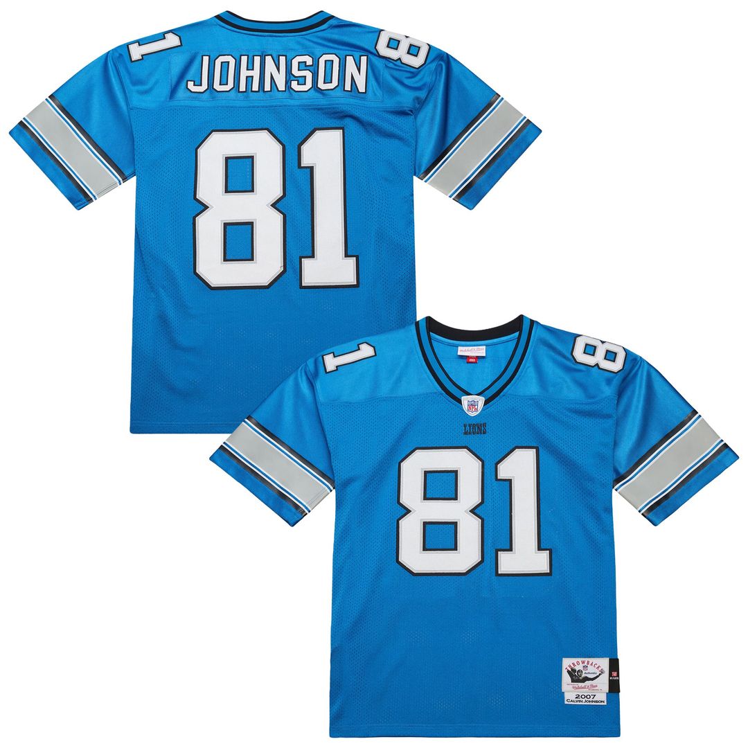 Detroit Lions Calvin Johnson Mitchell & Ness 2007 Authentic Throwback Jersey - Black