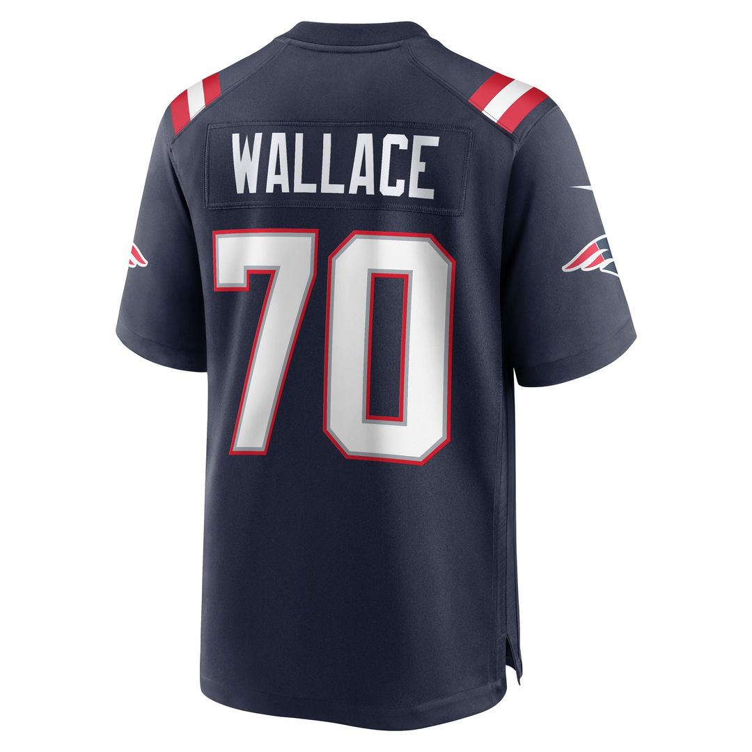 New England Patriots Caedan Wallace Nike Game Jersey - Navy