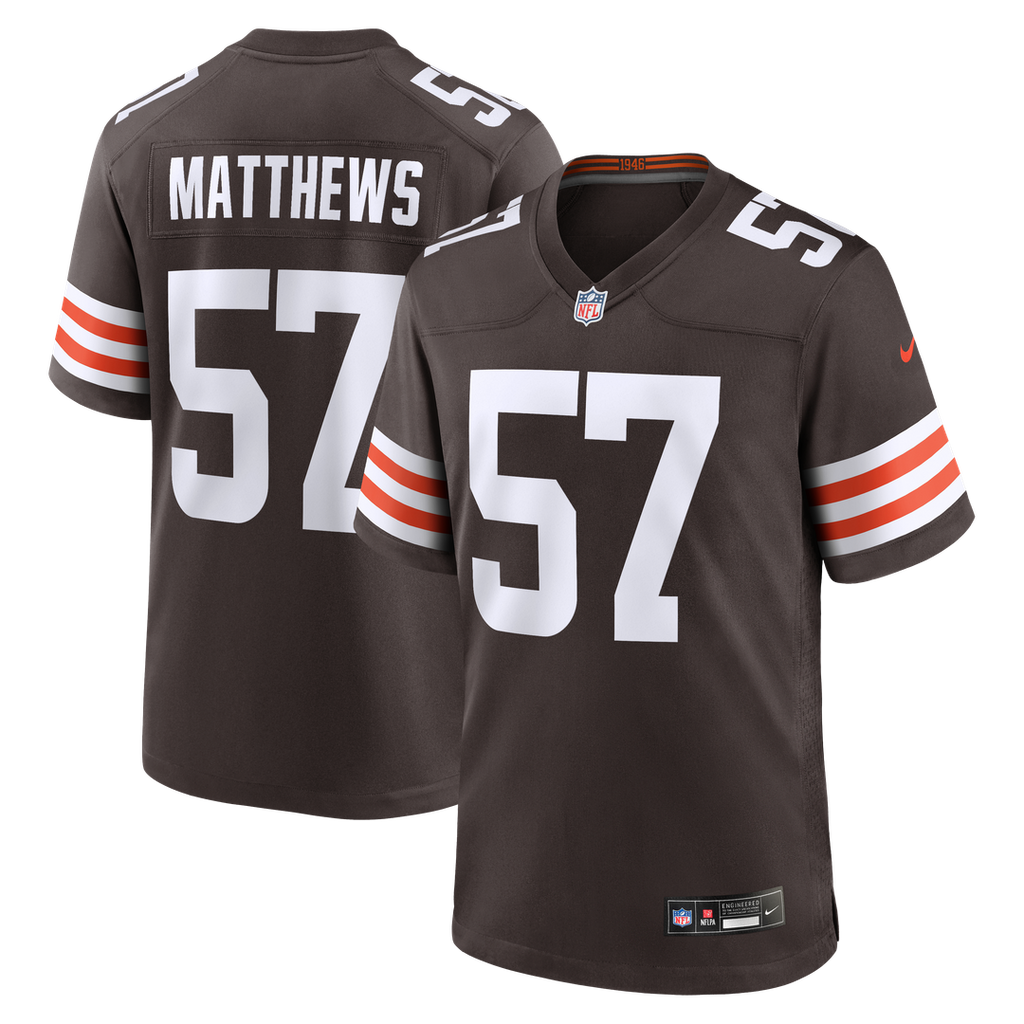 Cleveland Browns Clay Matthews Nike Game Retired Player Jersey - Brown