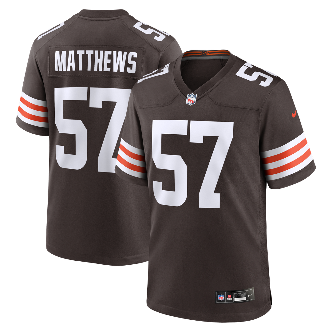 Cleveland Browns Clay Matthews Nike Game Retired Player Jersey - Brown
