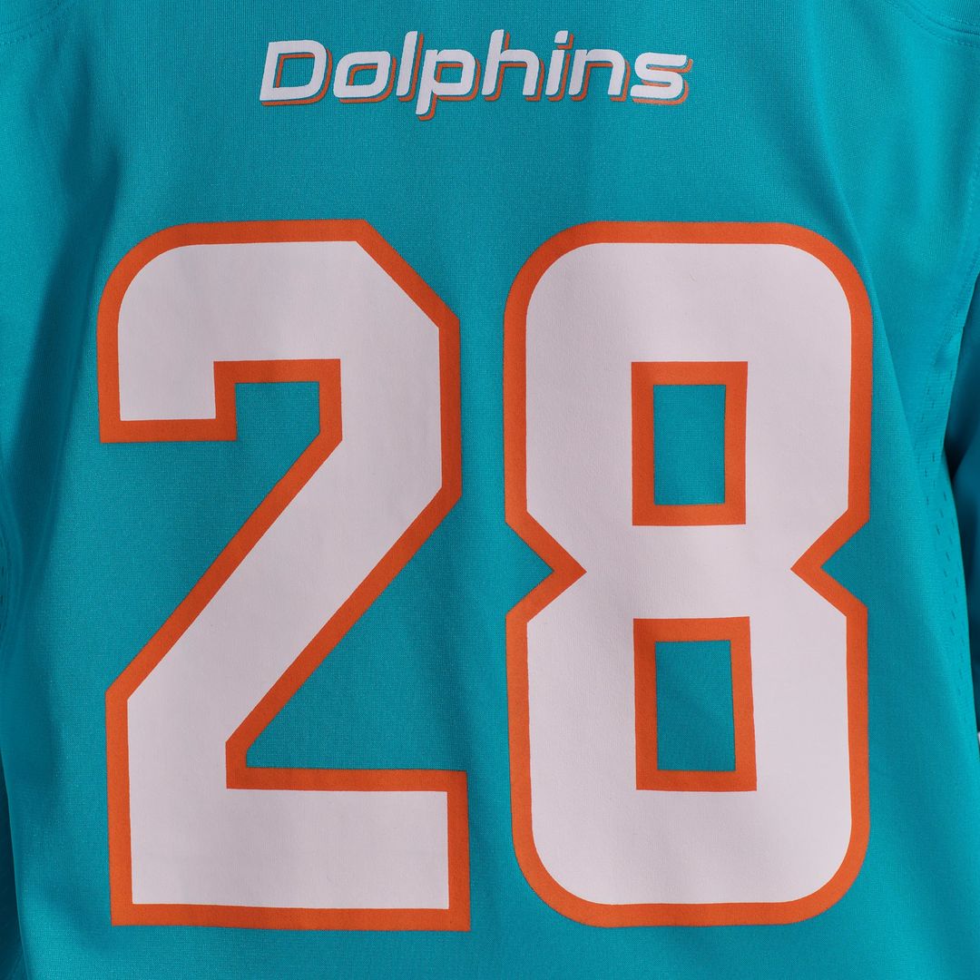 Miami Dolphins De'Von Achane Nike Player Game Jersey - Aqua