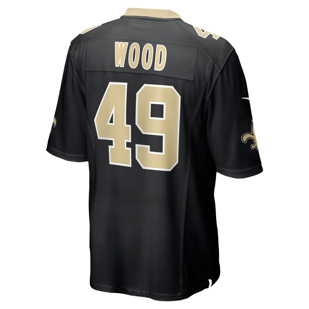 New Orleans Saints Zach Wood Nike Game Jersey - Black