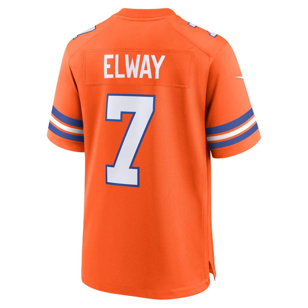 Denver Broncos John Elway Nike Mile High Collection 1977 Throwback Retired Player Game Jersey - Orange