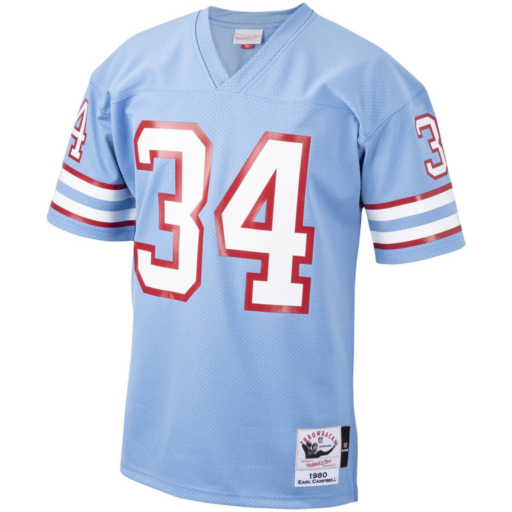 Houston Oilers 1980 Earl Campbell Mitchell & Ness Authentic Throwback Retired Player Jersey - Light Blue