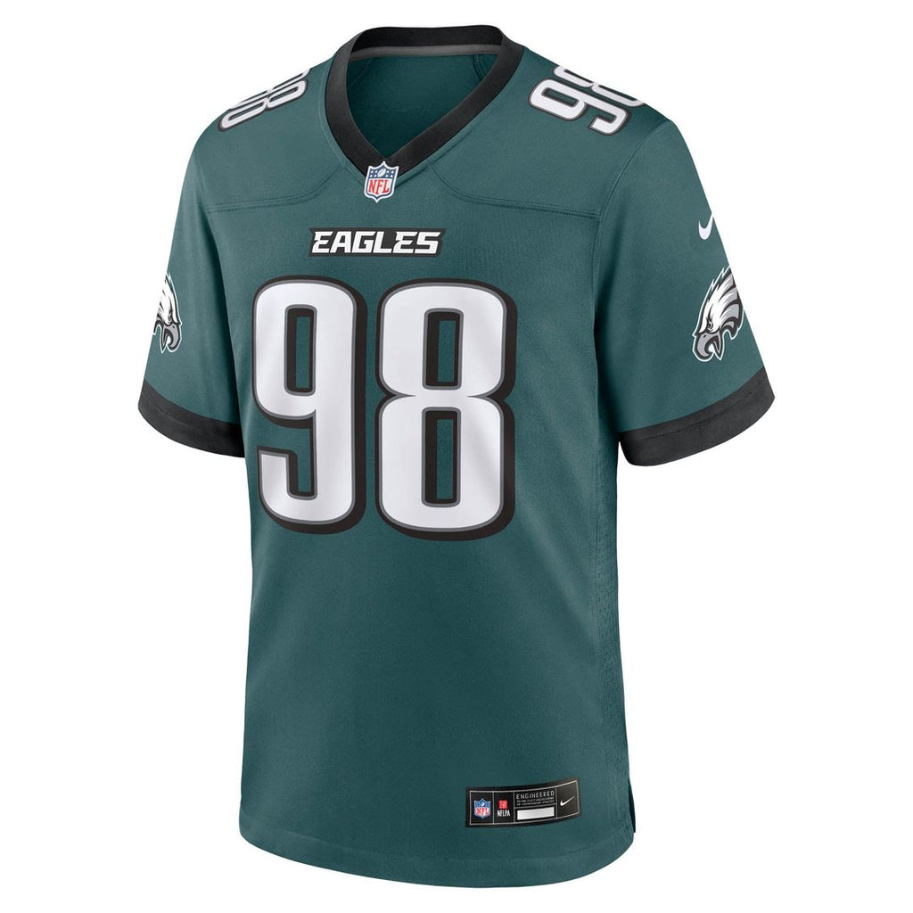 Philadelphia Eagles Jalen Carter Nike Team Game Jersey - Midnight Green