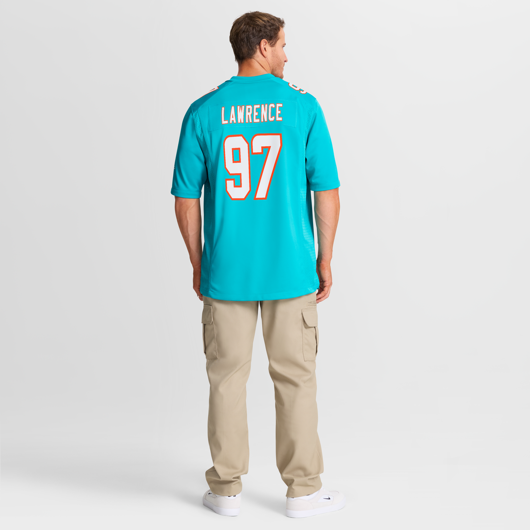 Miami Dolphins Rashard Lawrence Nike Team Game Jersey - Aqua
