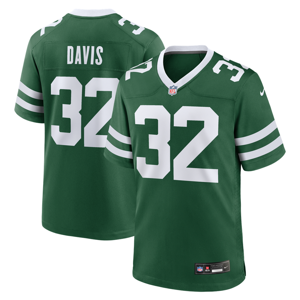 New York Jets Isaiah Davis Nike Team Game Jersey - Legacy Green