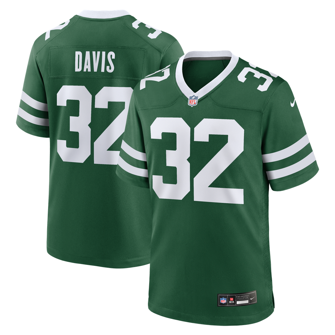 New York Jets Isaiah Davis Nike Team Game Jersey - Legacy Green